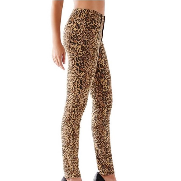 ⚜RARE⚜Vintage High Waisted Leopard Skinny Jeans - Picture 2 of 7